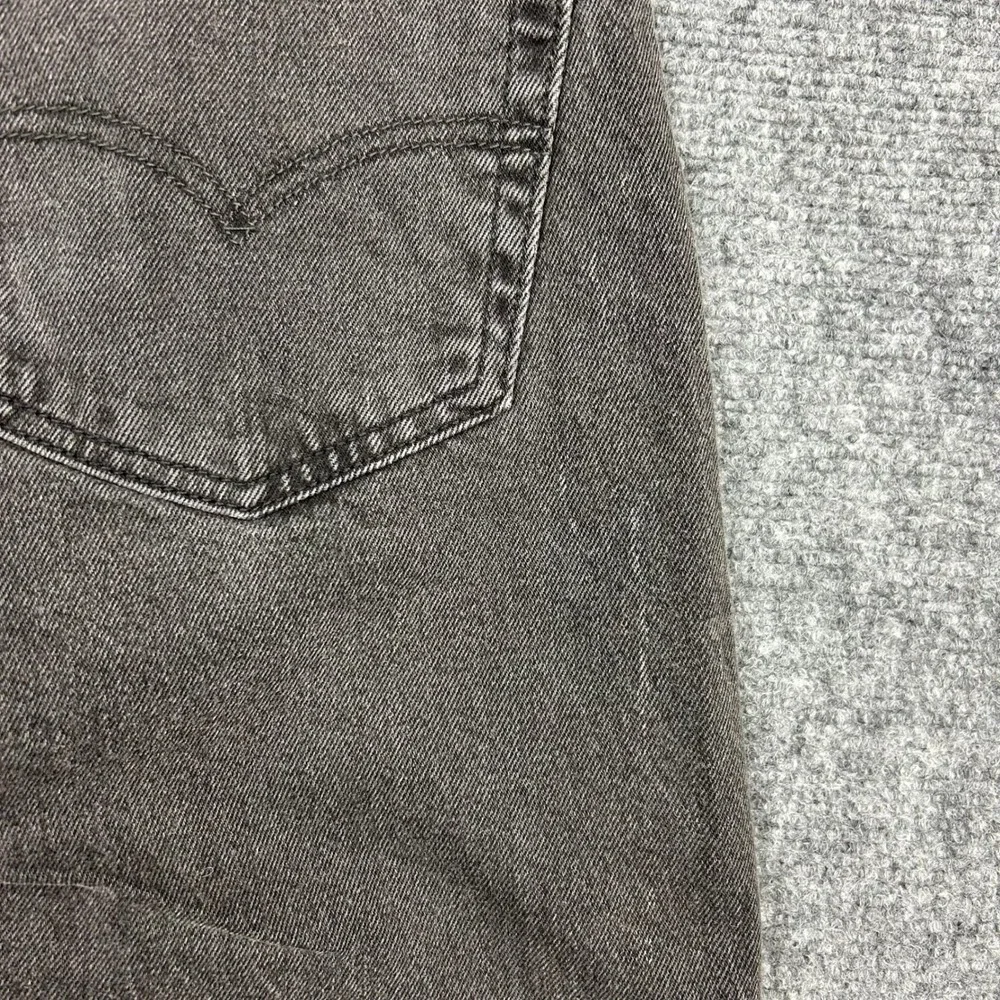 Levi's 505 Regular Straight Jeans Men 33x34 Washed Black Stretch Denim Pants